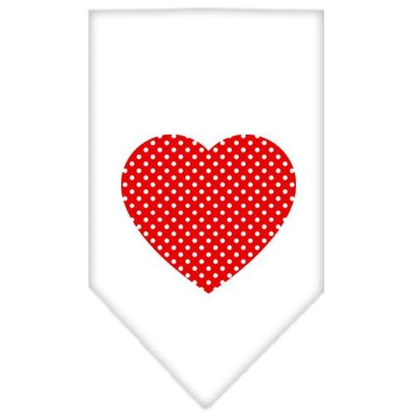 Unconditional Love Red Swiss Dot Heart Screen Print Bandana White Small UN797477